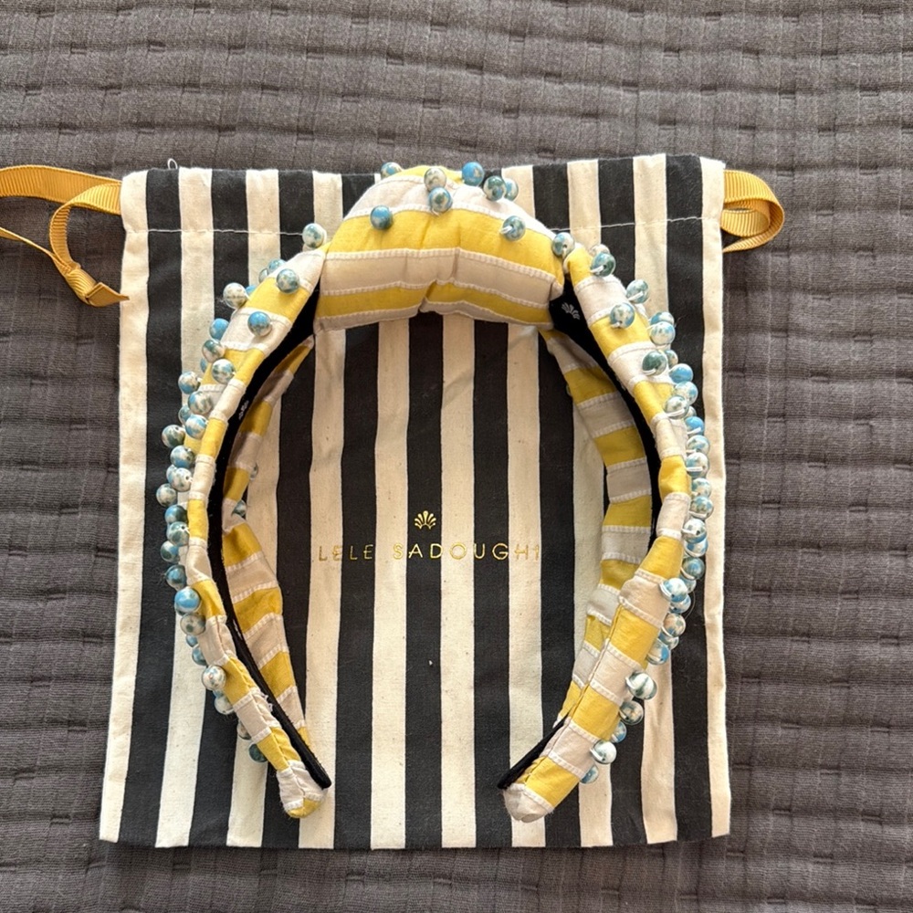 Lele Sadoughi Yellow and Blue Headband